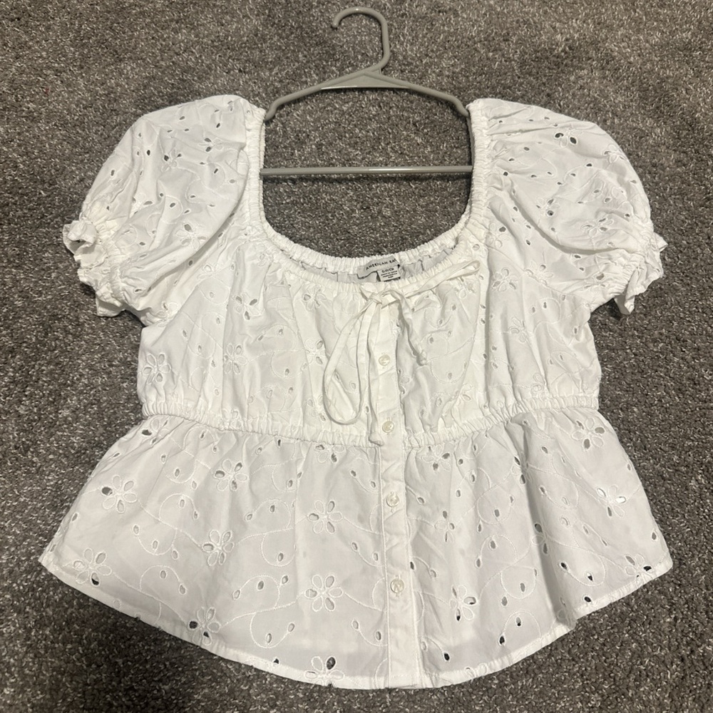 White blouse with tie front from American Eagle Size Small